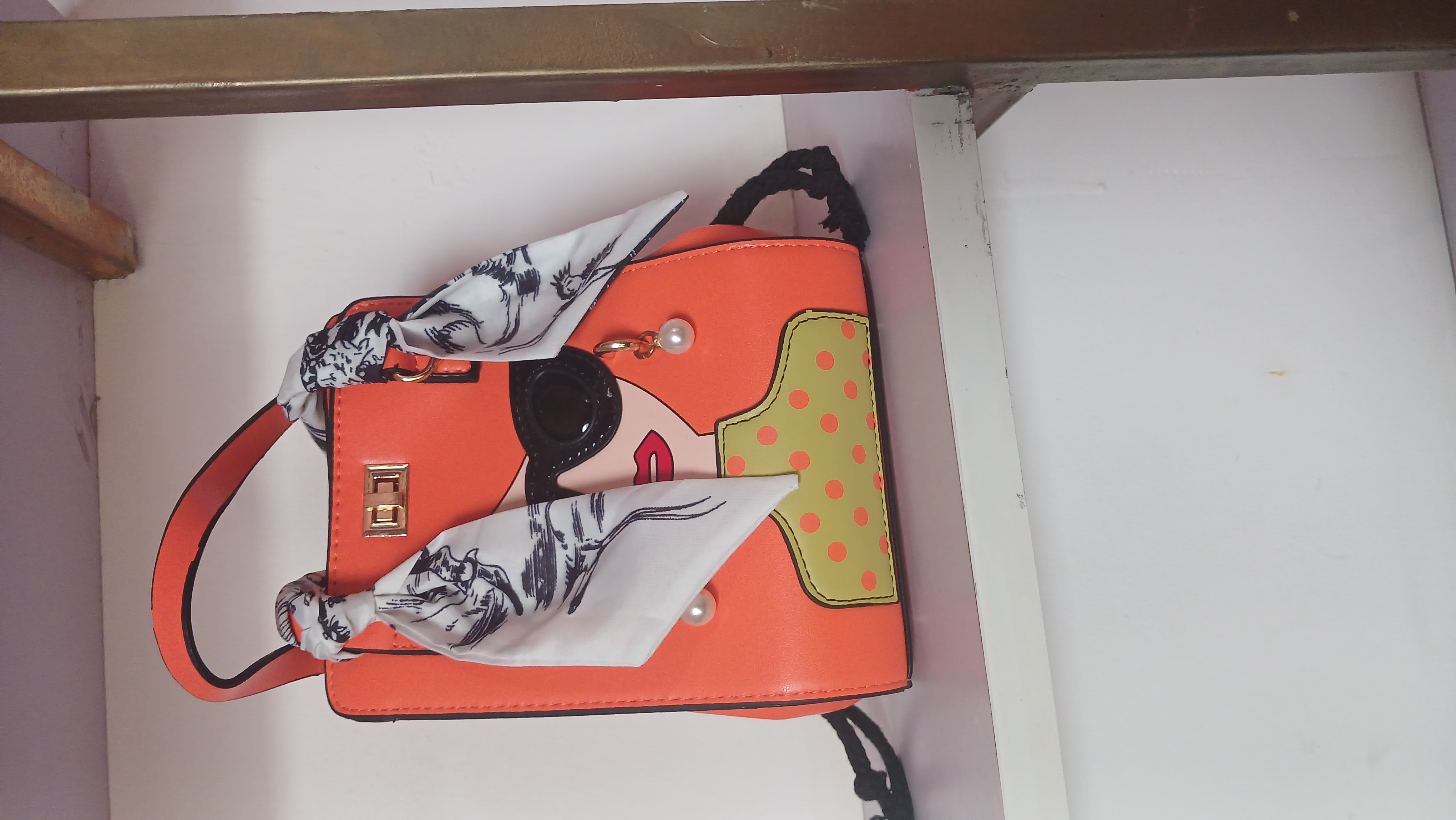 Hot selling women 3D handbag with lipstick and sunglasses print fast  delivery