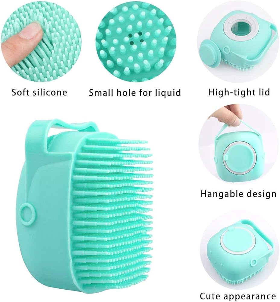 Shower /bathing silicon brush with liquid soap pot,Silicone Exfoliating Brushes & Body Scrubber with Soap Dispenser for Shower, Enhancer Blood Circulation&Deep Cleansing Bath Loofah for Babies, Kids,
