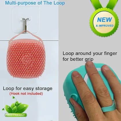 Shower /bathing silicon brush with liquid soap pot,Silicone Exfoliating Brushes & Body Scrubber with Soap Dispenser for Shower, Enhancer Blood Circulation&Deep Cleansing Bath Loofah for Babies, Kids,