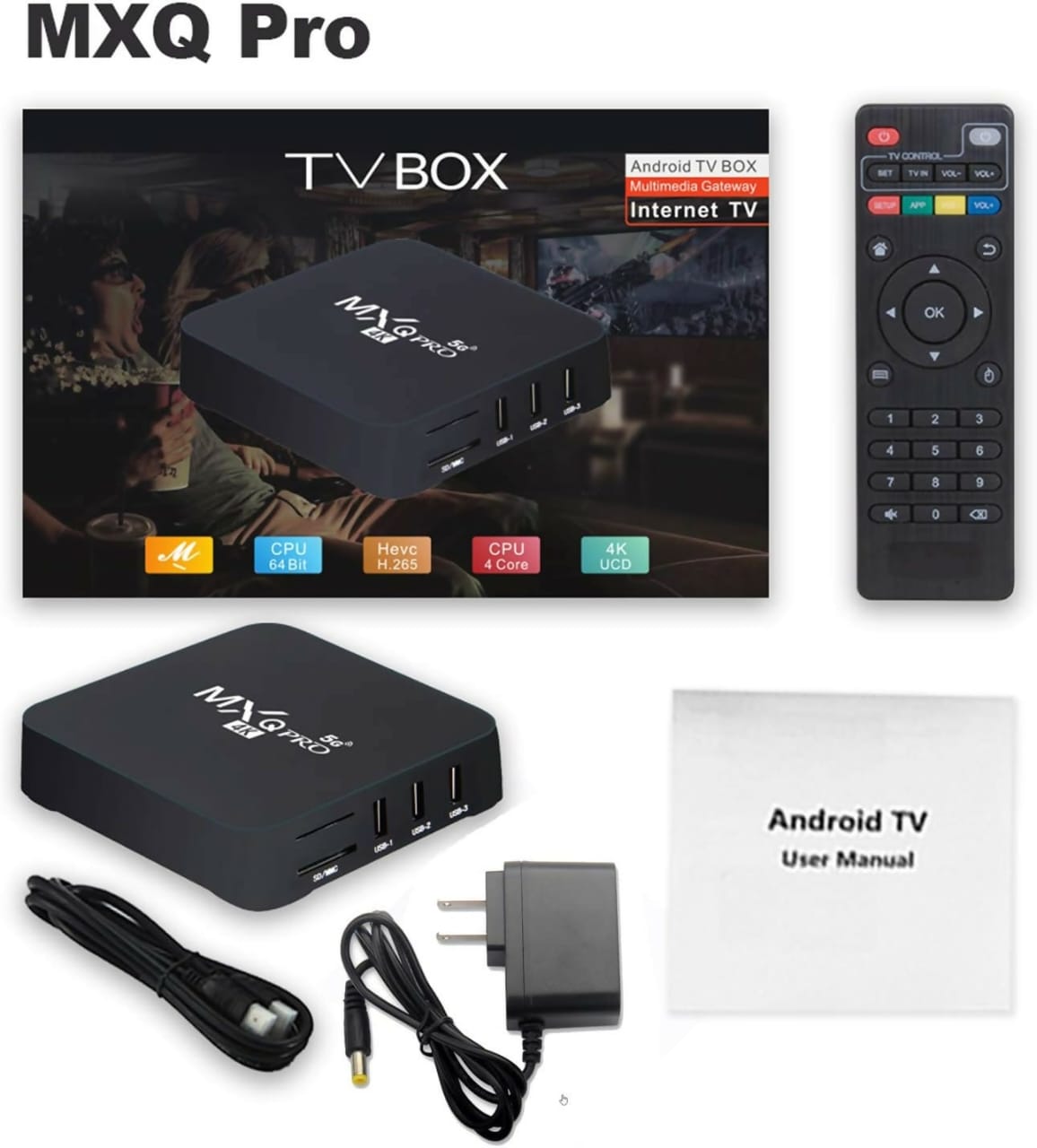 One factory MXQpro RK3229 8G Android 10.1 Smart TV Box 4K Youtube Media Player TV BOX Android 7.1 Remote Control TV Set Top Box