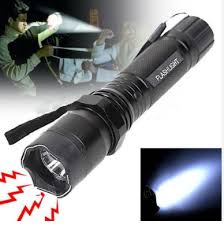 Generic Self Defense Chargeable LED Police Torch with Electric shock Brightest Security Light Torch Women Safety Stun Gun