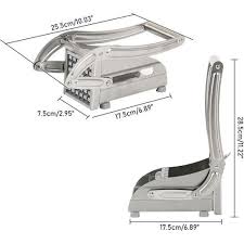French Fry Cutter Stainless Steel Potato Chipper Fast Cutting Potato Chip Cutter with 36/46 Holes Blades Manual Food Slicer Dicer Multifunction Vegetable Fruit Chipper for Potato Onion With Interchang