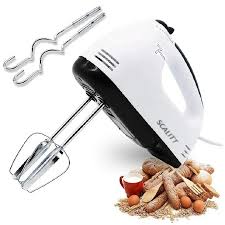 EM Hand Mixer Whisk Egg Beater Food Stirrer Grinder Blender Kitchenware Kitchen Tools Utensils Cooking Machine Cookware White ElectroMate