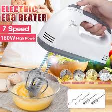 EM Hand Mixer Whisk Egg Beater Food Stirrer Grinder Blender Kitchenware Kitchen Tools Utensils Cooking Machine Cookware White ElectroMate