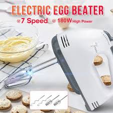 EM Hand Mixer Whisk Egg Beater Food Stirrer Grinder Blender Kitchenware Kitchen Tools Utensils Cooking Machine Cookware White ElectroMate