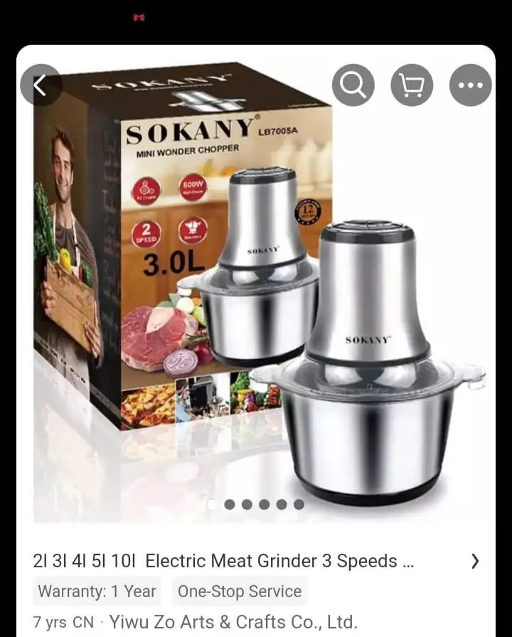 KITCHEN Electric chopper 3:0 ltrs sokany