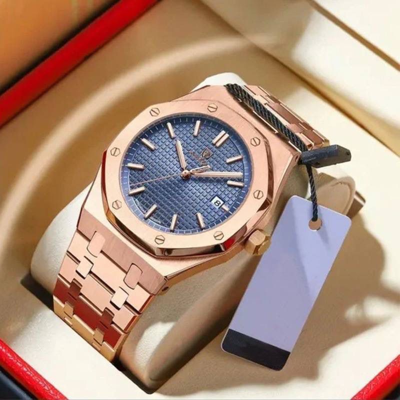 🤗🤗KEEP ABREAST🔥⏱️POEDAGAR GENTS WATCH. Crafted with the latest technology. Has date display feature. It is 30m water-resistant.Made of top notch quality stainless steel.