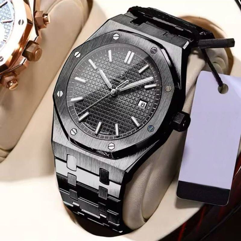 🤗🤗KEEP ABREAST🔥⏱️POEDAGAR GENTS WATCH. Crafted with the latest technology. Has date display feature. It is 30m water-resistant.Made of top notch quality stainless steel.