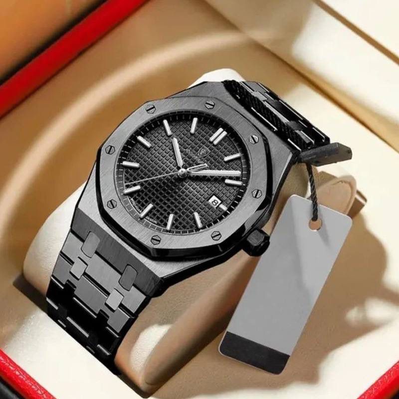 🤗🤗KEEP ABREAST🔥⏱️POEDAGAR GENTS WATCH. Crafted with the latest technology. Has date display feature. It is 30m water-resistant.Made of top notch quality stainless steel.
