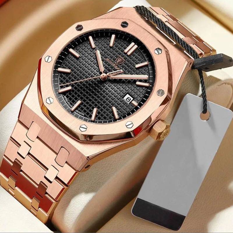 🤗🤗KEEP ABREAST🔥⏱️POEDAGAR GENTS WATCH. Crafted with the latest technology. Has date display feature. It is 30m water-resistant.Made of top notch quality stainless steel.