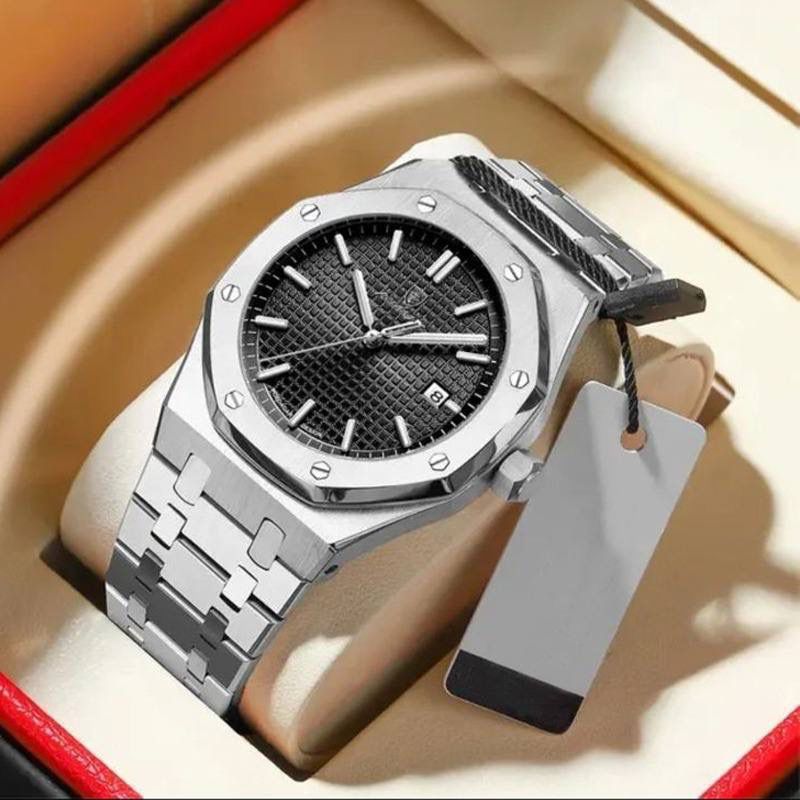 🤗🤗KEEP ABREAST🔥⏱️POEDAGAR GENTS WATCH. Crafted with the latest technology. Has date display feature. It is 30m water-resistant.Made of top notch quality stainless steel.