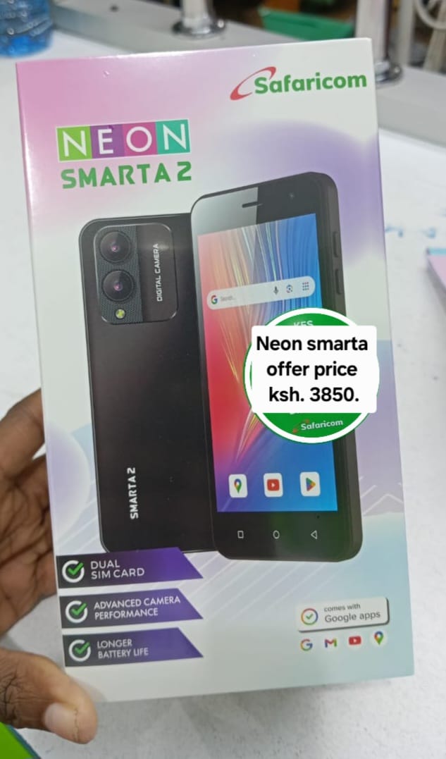LIMITED OFFER!!Safaricom Neon Smarta 2, 5 inch display, 32GB+2GB Dual SIM, 3300mAh battery