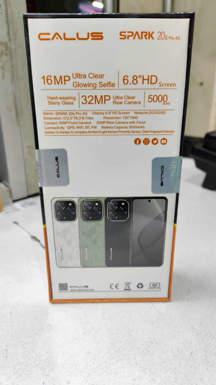 LIMITED OFFER! CALUS SPARK 20S PRO, SIDE FINGERPRINT , 6.8 HD DISLAY 32MP+16MP CAMERA,4 GB RAM+128GB ROM. 18W TYPE C FAST CHARGE