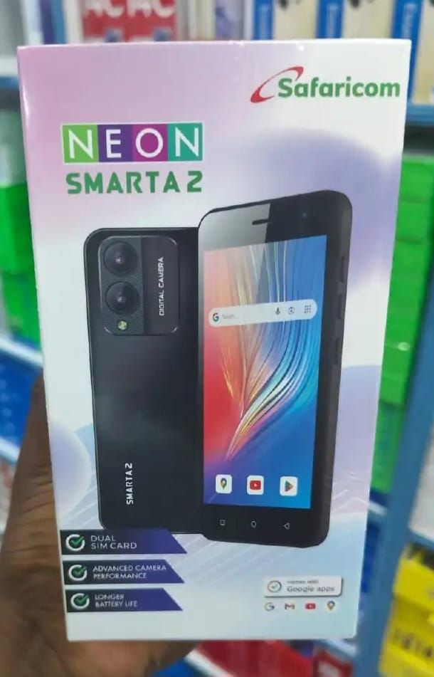 Safaricom Neon Smarta 2, 5 inch display, 32GB+2GB Dual SIM, 3300mAh battery