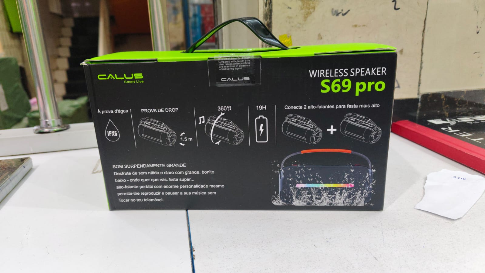 FLASH SALE DEAL!!  CALUS PORTABLE BLUETOOTH SPEAKER S69 PRO,8000MAH, 19HRS music play vol at 50, wireless 5.3, support U disk,TF card,AUX play mode FM RADIO, WATER RESISTANT. STRONG BASS