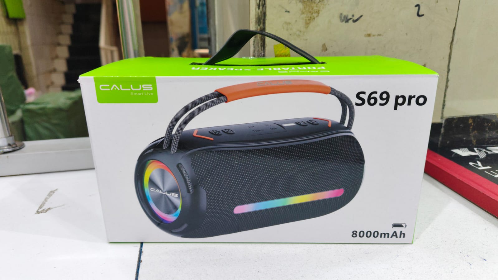 FLASH SALE DEAL!!  CALUS PORTABLE BLUETOOTH SPEAKER S69 PRO,8000MAH, 19HRS music play vol at 50, wireless 5.3, support U disk,TF card,AUX play mode FM RADIO, WATER RESISTANT. STRONG BASS
