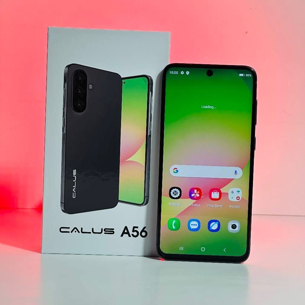 ON OFFER. CALUS A56, CONNECTIVITY ULTRA FAST INTERNET , 8GB RAM+128 GB ROM(64+64), SLEEK FLAT EDGED DESIGN, 26MP+13MP, 5200 mAh, 6.7 INCH DISPLAY.