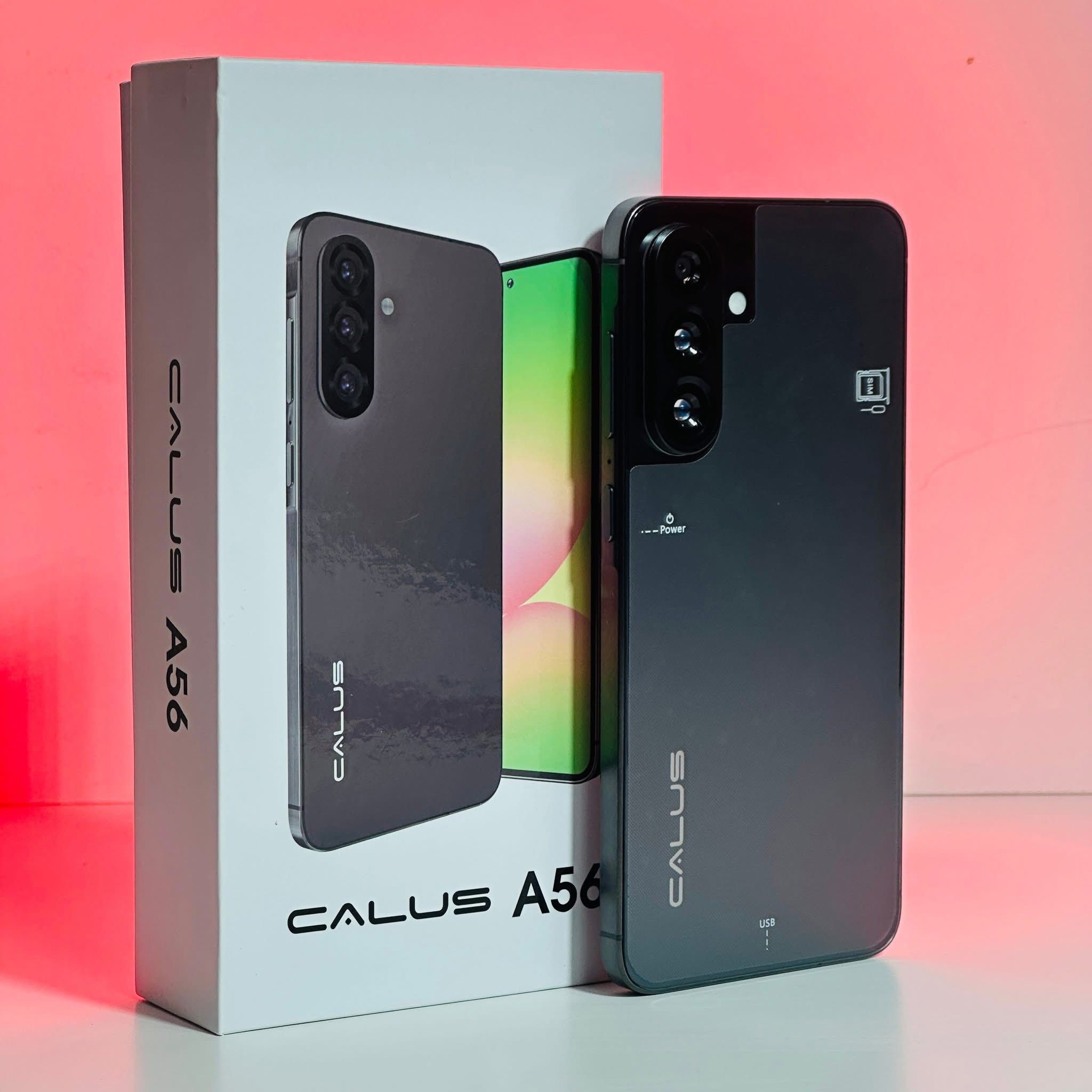 ON OFFER. CALUS A56, CONNECTIVITY ULTRA FAST INTERNET , 8GB RAM+128 GB ROM(64+64), SLEEK FLAT EDGED DESIGN, 26MP+13MP, 5200 mAh, 6.7 INCH DISPLAY.