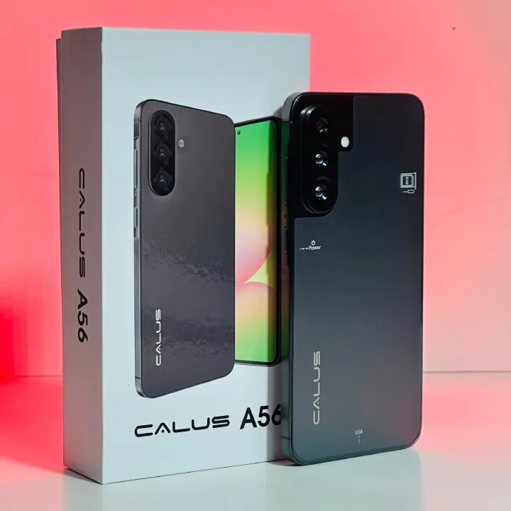 ON OFFER. CALUS A56, CONNECTIVITY ULTRA FAST INTERNET , 8GB RAM+128 GB ROM(64+64), SLEEK FLAT EDGED DESIGN, 26MP+13MP, 5200 mAh, 6.7 INCH DISPLAY.
