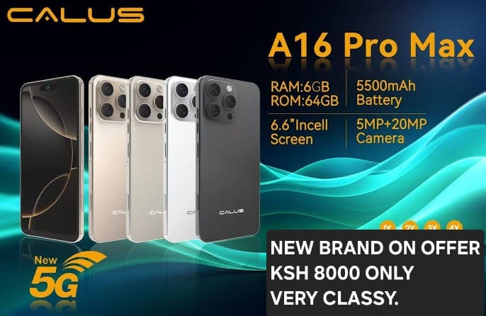 Calus A16 Pro Max 5G, 6.6 inches 6gb ram, 64rom, Brand New android phone, 20mp + 5mp camera, 4x camera zoom
