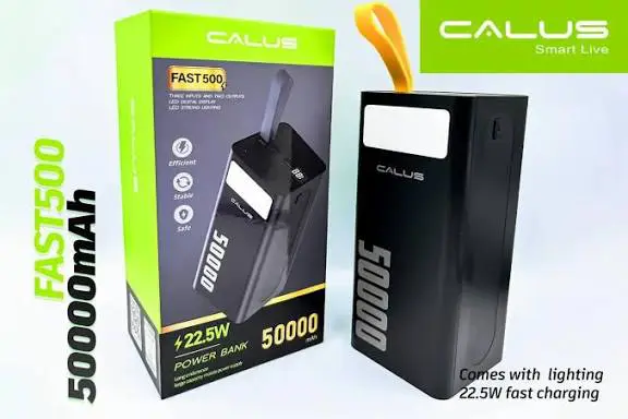 CALUS FAST 500, 50000mAh PORTABLE POWERBANK, 22.5W FAST CHARGING,BRIGHT LIGHT.