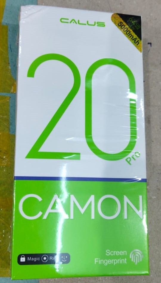 ON OFFER! CALUS CAMON 20 PRO, 6.6'' HD DISPLAY,8MP Glowig selfie + 13MP ultra clear rear camera, fingerprint sensor, 5000mAh dual sim, 4GB RAM + 64 GB ROM. COMES WITH 64GB MEMORY CARD + READER GIFTS