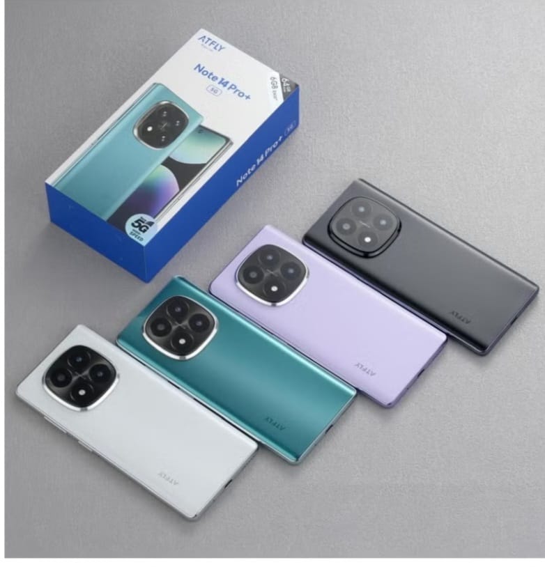 New arrivals. ATFLY NOTE 14 PRO + 5G, STYLISH LOOK, 6GB RAM +64GB ROM, CURVED SCREEN, 6.8 Incell curved screen DISPLAY, 5500MAH, 5MP+20MP CAMERA.