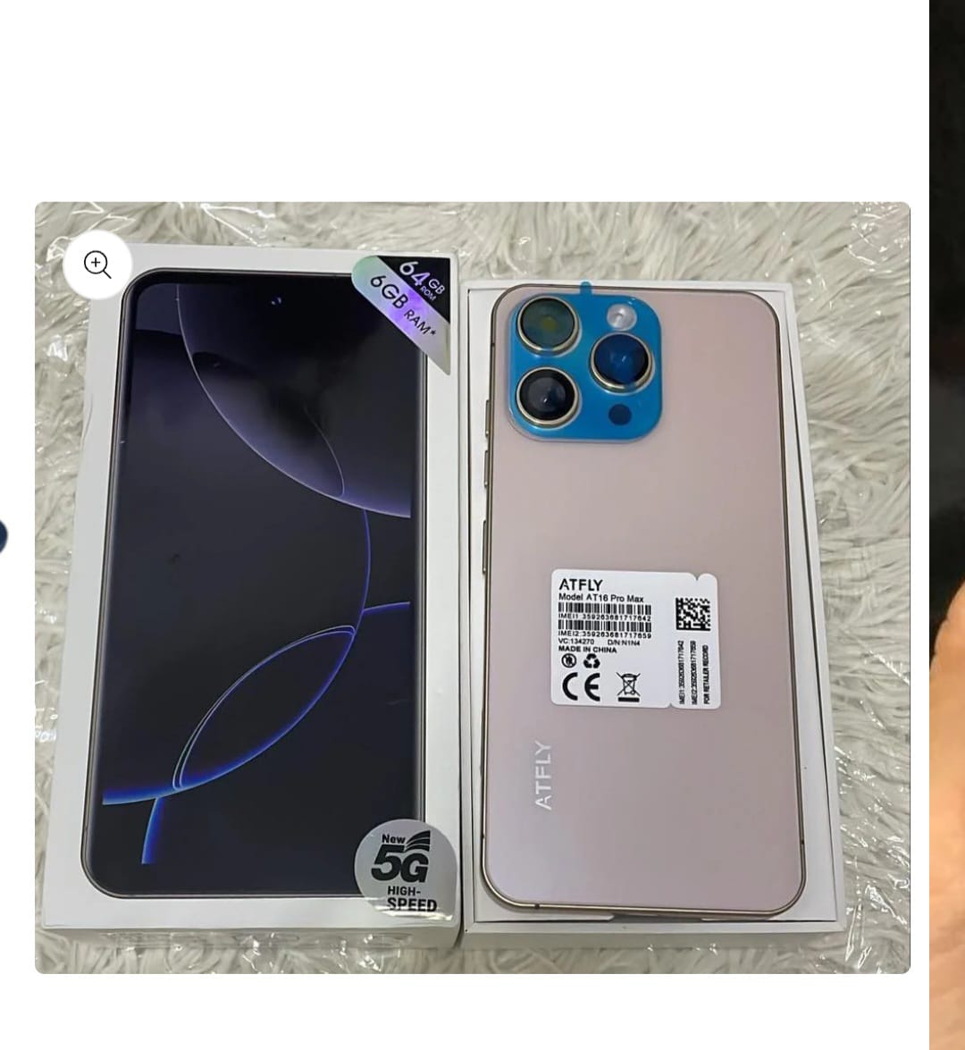 NEW ARRIVAL ON OFFER!!  ATFLY AT 16 PRO MAX, 5G HIGH INTERNET SPEED, 6GB RAM + 64GB ROM, 5000MAH, 5MP+ 20MP CAMERA.