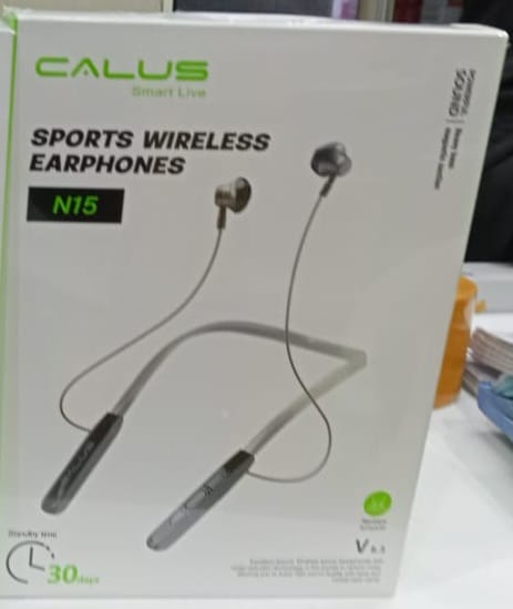 Calus N15 ORIGINAL Sports Neckband Earphones, UPTO 40 HRS PLAYTIME, BUILT IN MICS FOR CALLS, HD SOUND WITH DEEP BASS, SWEAT RESISTANT, UPTO 30 DAYS STANDBY