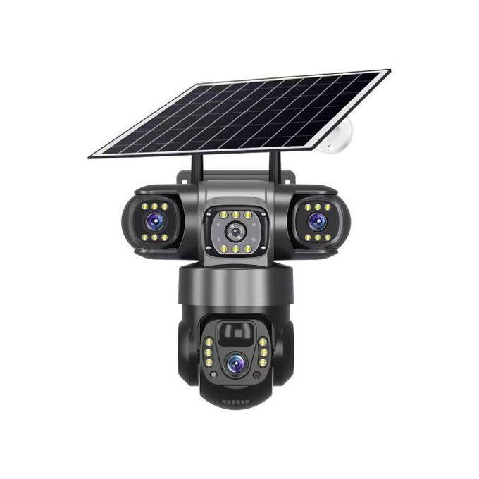 CALUS VC22-4G, AI solar camera, 4K ULTRA HD,3MP IN ALL THE 3 LENSES, motion detection, night vision, ip66 water proof, two way audio, cloud storage. Built in batteries SOLAR RECHARGEABLE, WIRELESS.