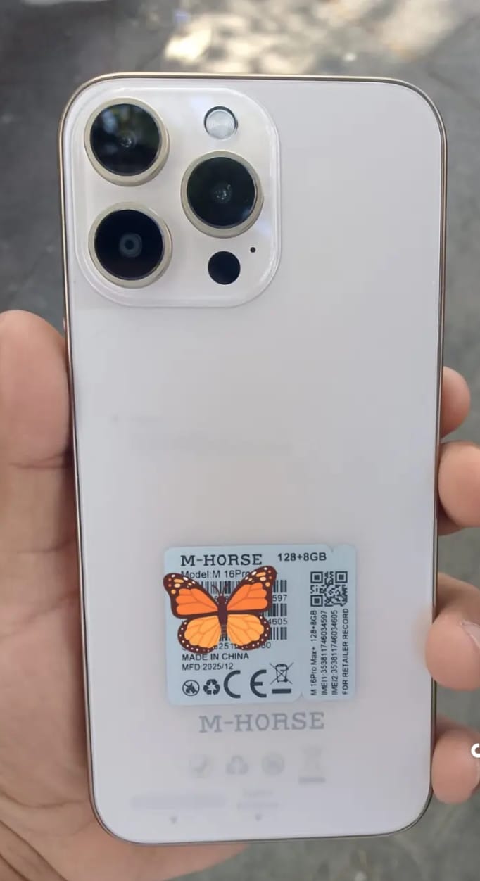 m horse m 16 Pro Max Android  smartphone 128gb Rom + 8gb Ram 6.6 inches IPS LCD screen display 5000mAh battery capacity OCTA-CORE Processor 13mp dual main camera+ 8mp selfie , with earpods