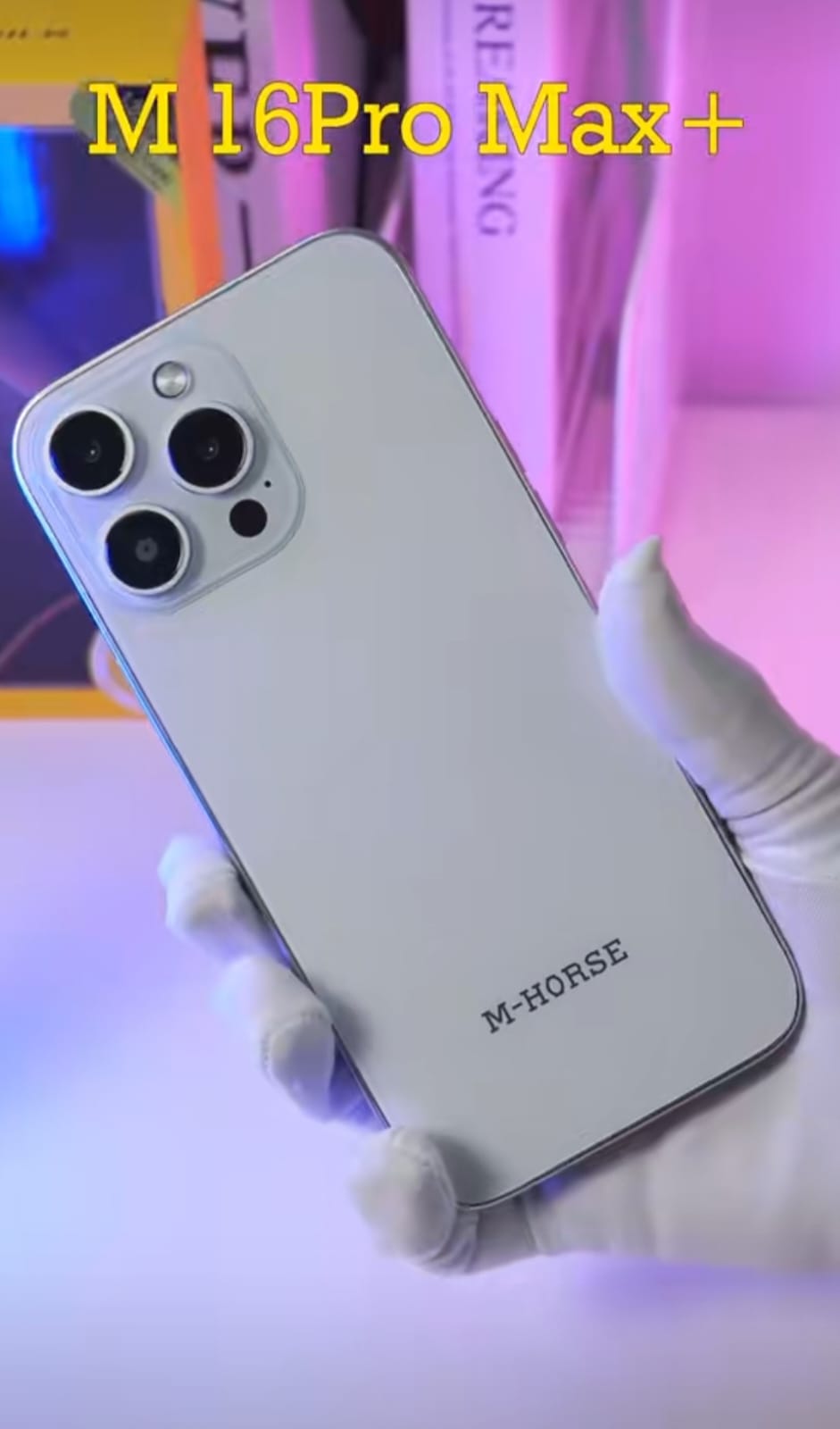 m horse m 16 Pro Max Android  smartphone 128gb Rom + 8gb Ram 6.6 inches IPS LCD screen display 5000mAh battery capacity OCTA-CORE Processor 13mp dual main camera+ 8mp selfie , with earpods