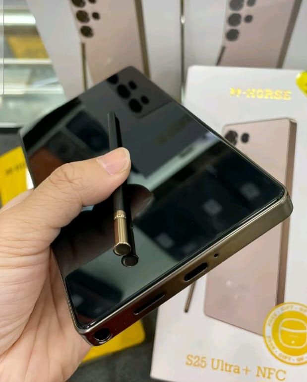 M HORSE S25 Ultra +  8GB RAM + 128GB STORAGE, 16MP+32MP, 5000mAh, DUAL SIM, 6.6DISPLAY. with touch pen(STYLUS), EARPODS, SILICONE COVER, ANDROID 14 , SLIM DESIGN.