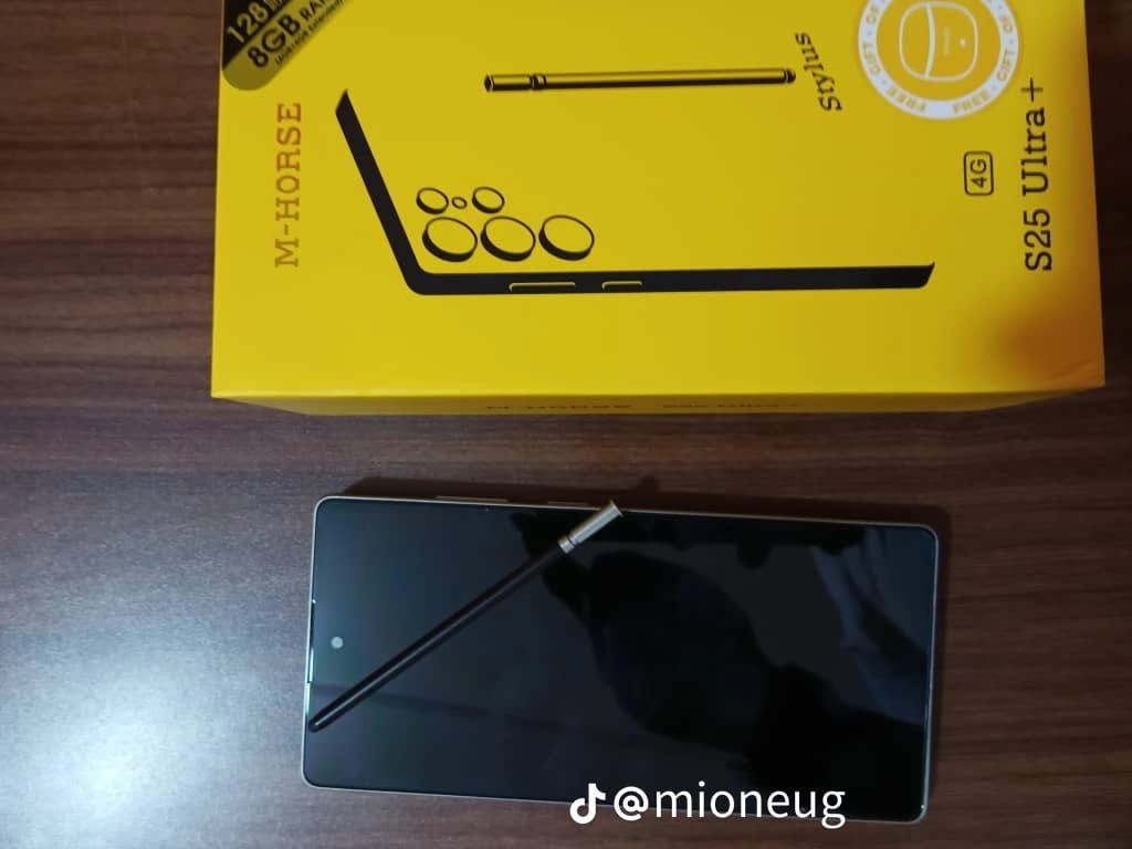 M HORSE S25 Ultra +  8GB RAM + 128GB STORAGE, 16MP+32MP, 5000mAh, DUAL SIM, 6.6DISPLAY. with touch pen(STYLUS), EARPODS, SILICONE COVER, ANDROID 14 , SLIM DESIGN.