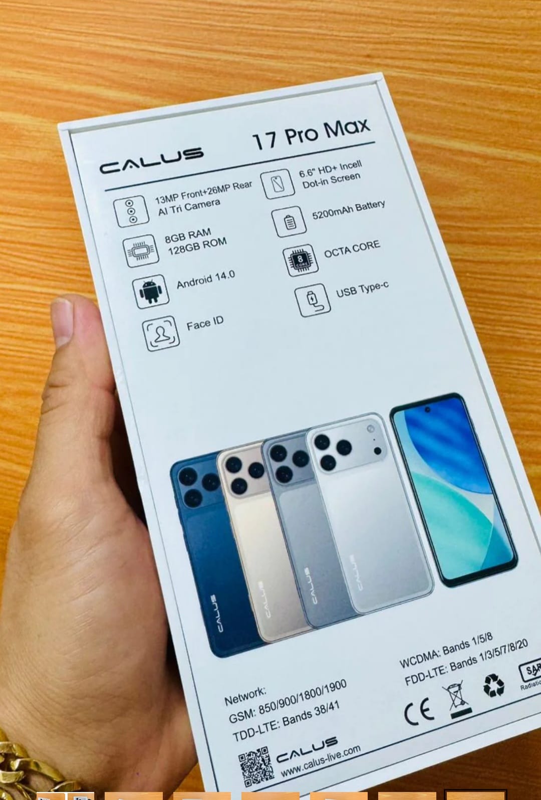 CALUS 17 PRO MAX, 8GB RAM + 128GB ROM, 13MP + 26MP CAMERA, 5200mAh BATTERY, 6.6'' HD DISPLAY, CLASSY DESIGN. DUAL SIM, android 14