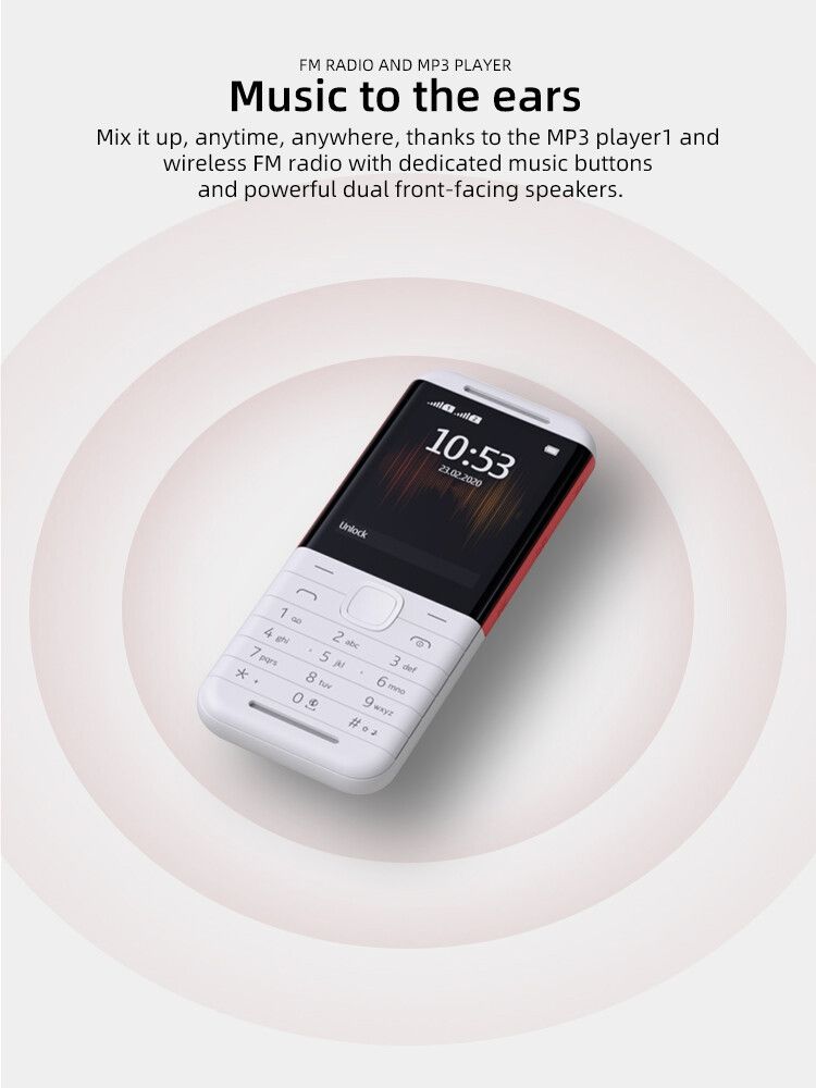 Original Nokia 5310, 2.4-Inch, 1200mAh (Dual SIM), Black, dual speaker, 2.4 display