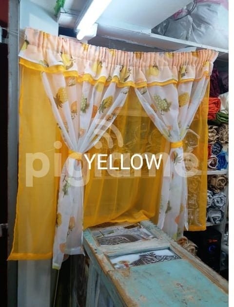 Heavy  sheer Cream Kitchen Curtains with sheers.85%-99% light blocking, thermal insulation, soundproofing, fade resistance, and energy efficiency. With thread trimming and wrinkle-free qualities