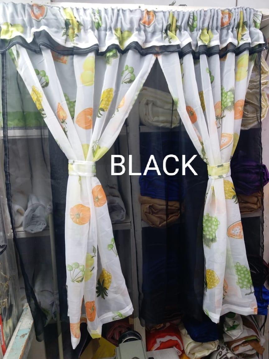 Heavy  sheer Cream Kitchen Curtains with sheers.85%-99% light blocking, thermal insulation, soundproofing, fade resistance, and energy efficiency. With thread trimming and wrinkle-free qualities