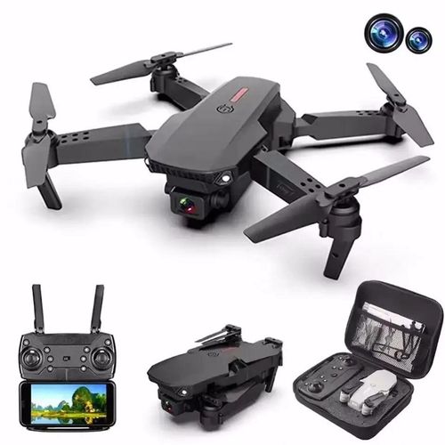 Mini Drone Selfie WIFI FPV Dual HD Camera Foldable Arm, 4K Dual CameraVoice Gesture Control RC Quadcopter with Modular Battery for long flight time, Auto Hover, Carrying Case