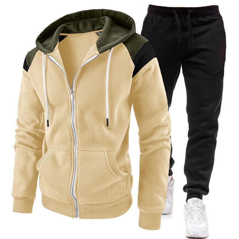 Plain zipped Tracksuits 🔥🔥✨Very Warm Quality 💯🔥Size S----3xl🥳🥳Full Zip Hoodies and Plain Joggers Sets for Mens Soft Patchwork Gym Tracksuits Sets Winter Warm Running Sweat suit Set