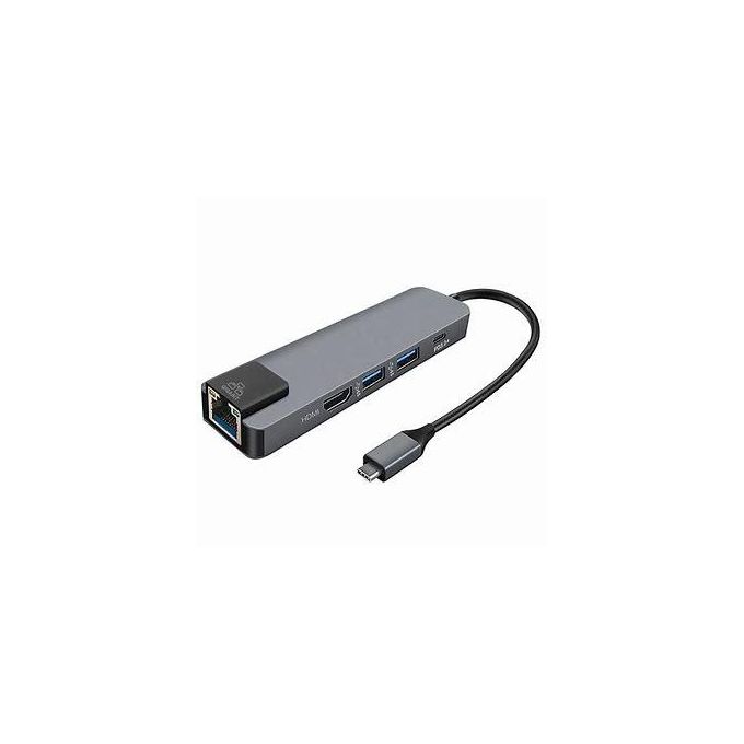 Brand New  Type C 5 IN 1 Converter Hub To HDMI +USB To HDTV Multifunction Adapter+RJ 45