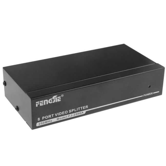 MT-VIKI 8 PoFJ-2508A 8 Port VGA Video Splitter High Resolution 1920 x 1440 Support Powered VGA Splitter 1 in 8 Out 350Mhz Video Distribution Duplicator for 1 PC to 8 Monitors Projector