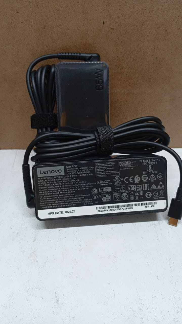 Lenovo Type C Charger Adapter 65W For Laptop,Lenovo Type-C Laptop Charger (20V, 3.25A) – Essential Power for Your Lenovo Laptop and all type c laptops.