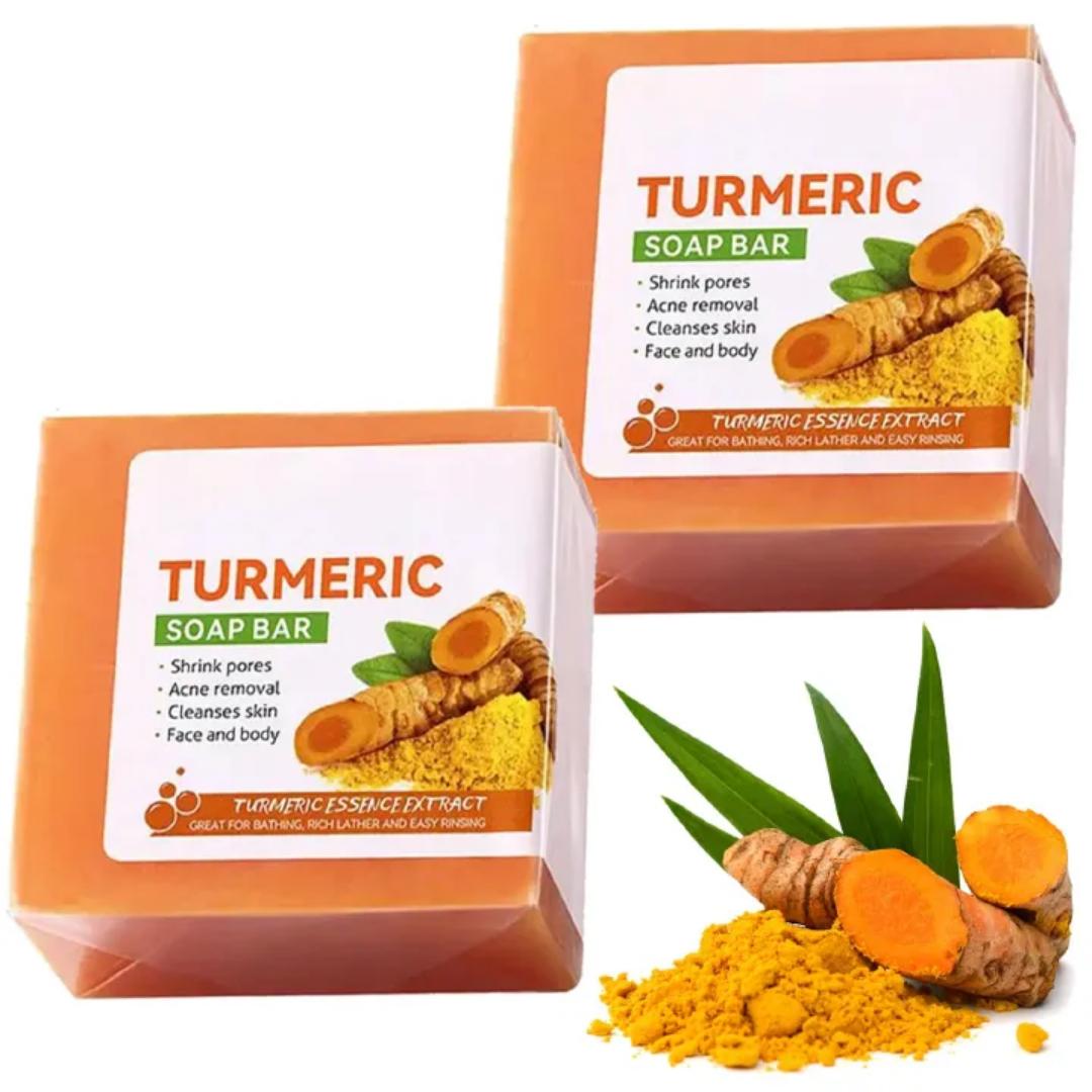 SADOER The Glow Set Kit Tumeric Soap,Vitamin C Brightening Serum and Moisturizing Tumeric Antioxygen Repair Cream