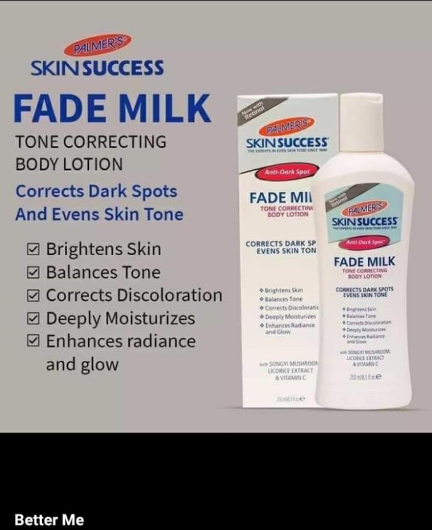 Palmers skin success body lotion Even tone Fade Milk with Vitamin E and Alpha Hydroxy Anti dark spot fade tone correcting lotion