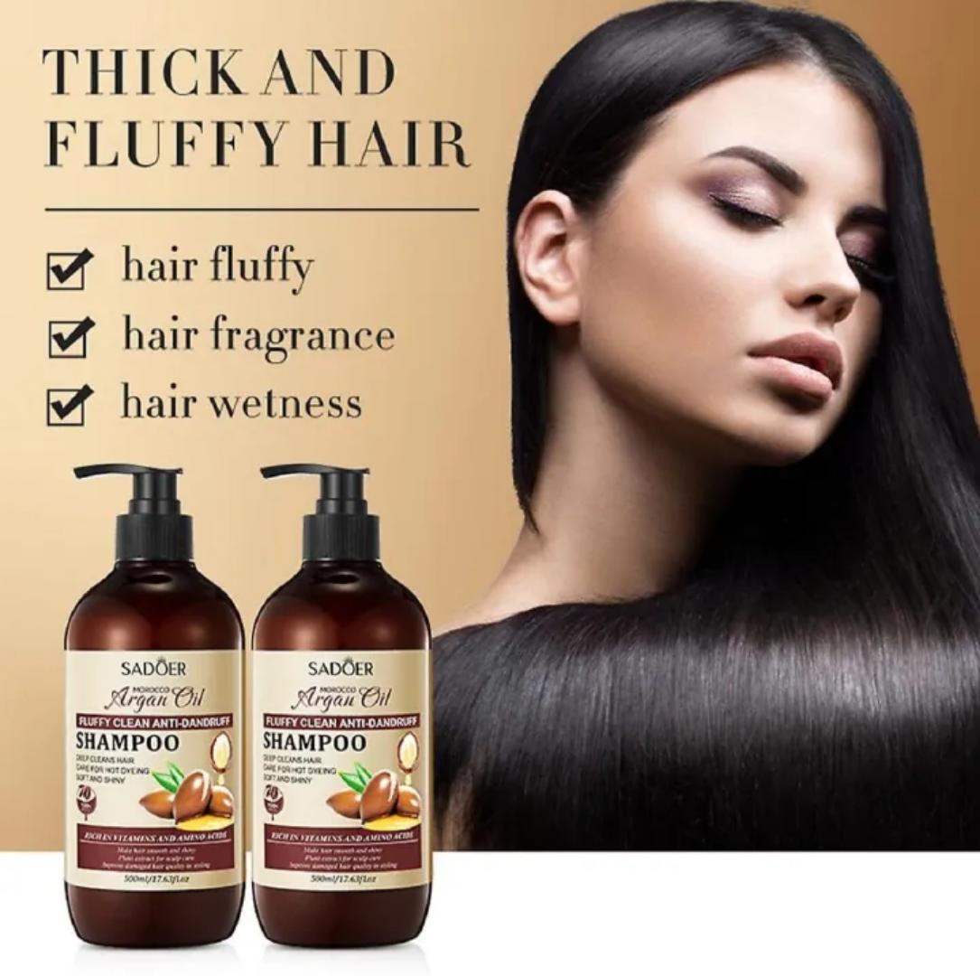 Sadoer Argan Oil Shampoo, Argan Oil Haircare Against Dandruff Itchy and Dry Scalp, Sulfate Free Shampoo,Moisturising Shampoo,Dandruff Shampoo Helps Reduce Hair Loss,Strong Hair,Softness and Shine