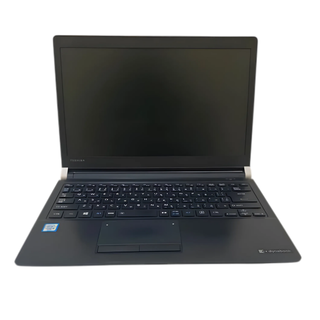 Refurbished - Toshiba Dynabook R73/F – Sleek and Portable Business Laptop featuring an Intel Core i5 7th Gen processor (2.30GHz), 8GB RAM, and a 256GB SSD.