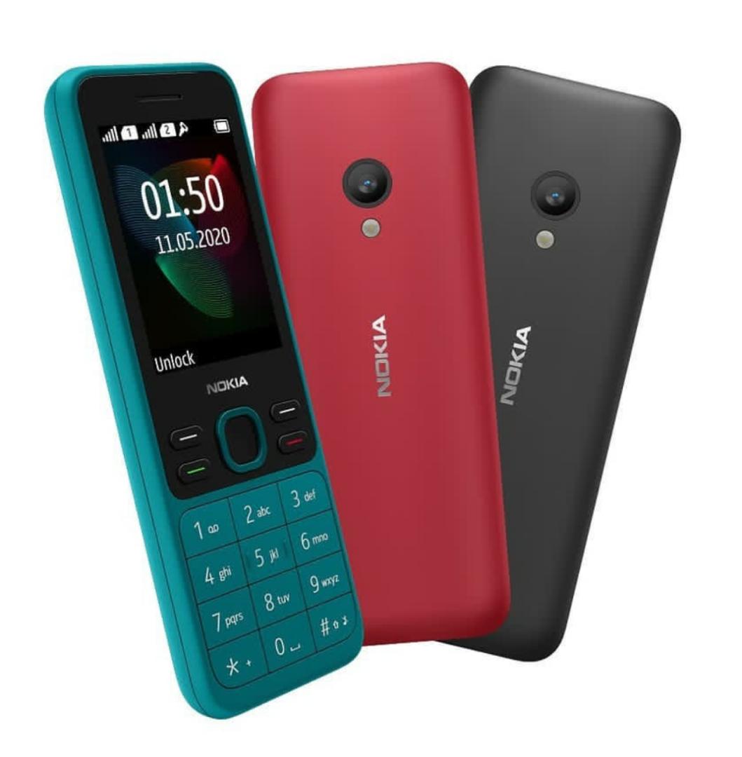 Nokia 150 feature phone, 1020mah,supports fm radio,support  sd card upt 32gb,Dual sim,o.3 camera,2.4 screen  size display