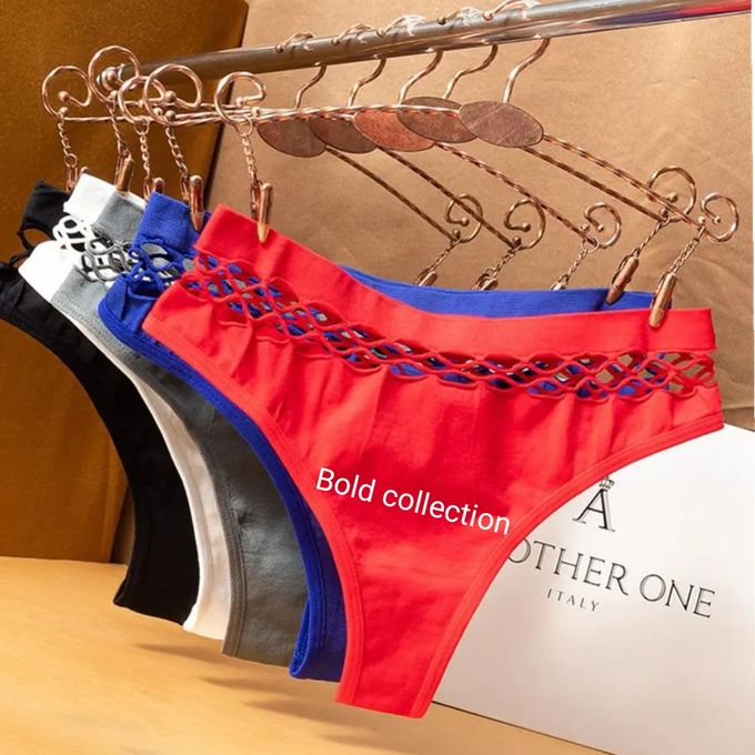 Fashion 3PCs Love You Pure Cotton Lace Thong Women Panties Ladies Panty