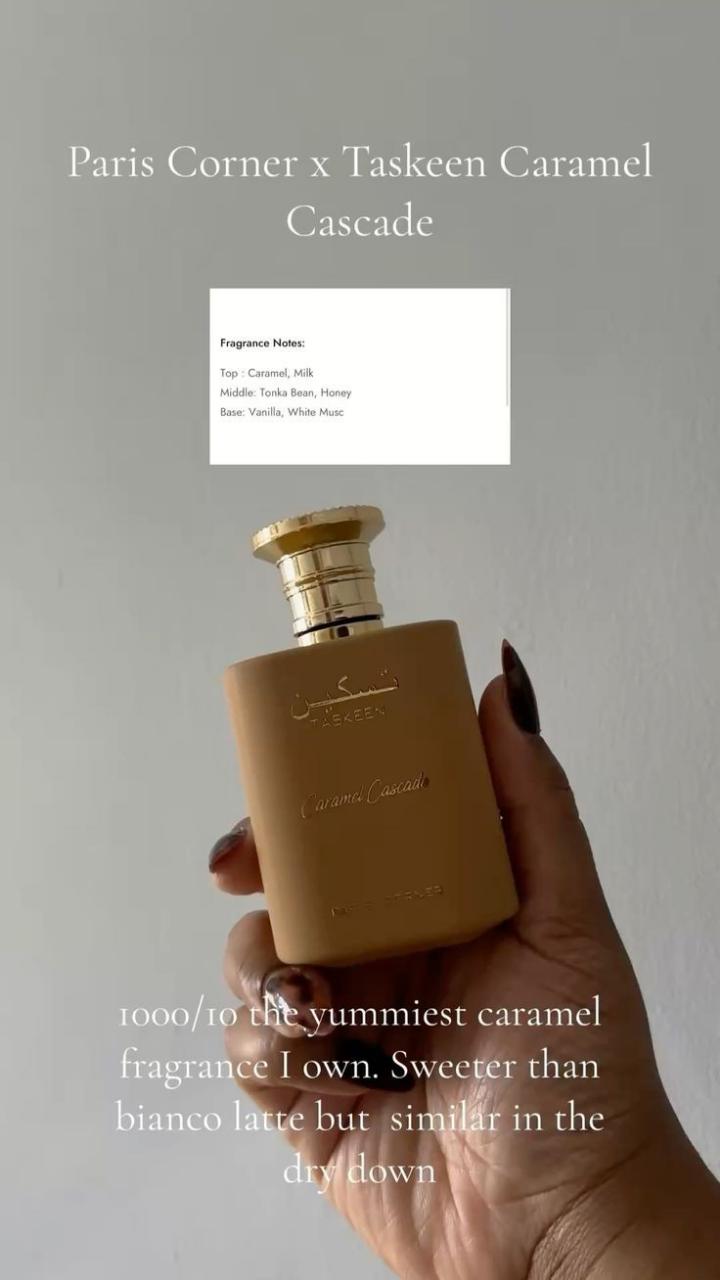 Taskeen Caramel Cascade Perfume - By Paris Corner - Sweet Warm 100ML EDP Fragrance - For Women/Girls who want to smell Irresistibly Sweet/Edible - Long-lasting Power of 8+Hrs - Best Gourmand Spray 4 U